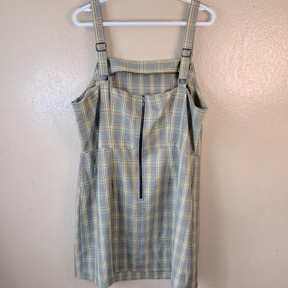 Bebop Tartan Plaid Square Neck Sleeveless Academia Yellow Sheath Dress Size 2X - Picture 6 of 10